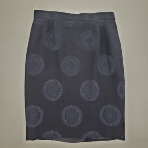 VTG Louis Feraud Silk & Wool Navy Pencil Skirt 14